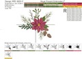 Mistletoe and Poinsettia Corner Machine Embroidery Design - 2 sizes