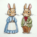 Mom and Papa Bunnies Two Designs - 4 sizes