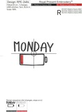 Monday Inscription Machine embroidery design