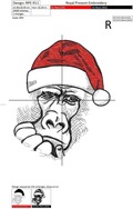 Monkey Santa Machine Embroidery Design