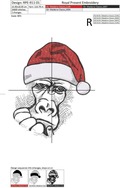 Monkey Santa Machine Embroidery Design