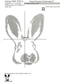 Monochrome Rabbit Machine Embroidery Design - 5 sizes