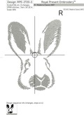 Monochrome Rabbit Machine Embroidery Design - 5 sizes