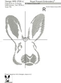 Monochrome Rabbit Machine Embroidery Design - 5 sizes