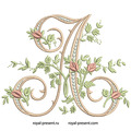 Monogram A with roses