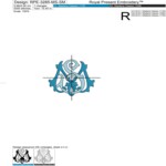 Monogram MS-SM machine embroidery design - 3 sizes