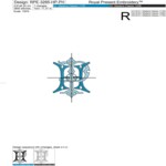 HP–PH Monogram Machine Embroidery Design - 3 sizes