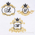 Monogram Frames with crown Machine Embroidery Designs Set