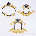 Monogram Frames with crown Machine Embroidery Designs Set