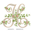 Monogram H with roses