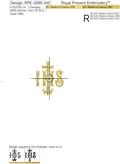 Monogram IHS Machine Embroidery Design - 3 sizes