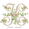 Monogram K with roses