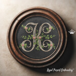 Monogramme K avec roses