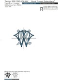 Monogram KW-WK Machine Embroidery Design - 2 sizes