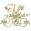 Monogram M with roses
