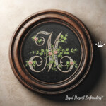 Monogram M with roses