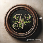 Monogram N with roses