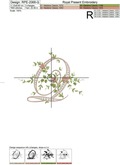 Monogram Q with roses Machine Embroidery Design