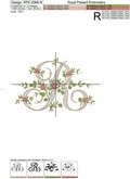 Monogram R with roses Machine Embroidery Design