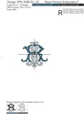 Monogram RJ-JR Machine Embroidery Design - 2 sizes