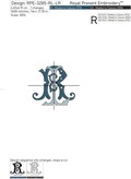 Monogram RL-LR Machine Embroidery Design - 2 sizes