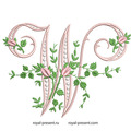 Monogram W with roses