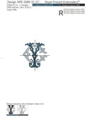 Monogram YC-CY Machine Embroidery Design - 3 sizes