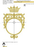 Monogram frame with Crown Embroidery Design - 2 Sizes