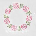 Monogram frame with roses Machine Embroidery Design - 4 sizes
