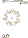 Monogram frame with roses Machine Embroidery Design - 4 sizes