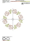 Monogram frame with roses Machine Embroidery Design - 4 sizes
