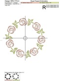 Monogram frame with roses Machine Embroidery Design - 4 sizes