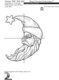 Moon Santa Claus Vintage Machine Embroidery Design - 4 sizes