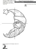 Moon Santa Claus Vintage Machine Embroidery Design - 4 sizes
