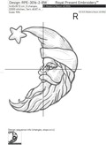 Moon Santa Claus Vintage Machine Embroidery Design - 4 sizes