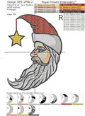 Moon Santa Claus with Star Machine Embroidery Design - 4 sizes