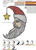 Moon Santa Claus with Star Machine Embroidery Design - 4 sizes