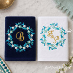 Moroccan Floral Wreath Monogram Machine Embroidery Design – 5x7