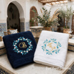 Moroccan Floral Wreath Monogram Machine Embroidery Design – 5x7