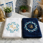 Moroccan Floral Wreath Monogram Machine Embroidery Design – 5x7