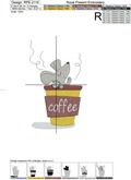Mouse in a coffee cup Machine Embroidery Design