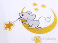 Mouse on the moon Machine Embroidery Design