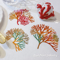 Multicolored corals set of machine embroidery designs - 4 sizes