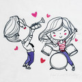 Musicians in love Machine Embroidery Designs - 5 sizes