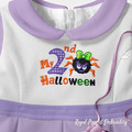 My Second Halloween Machine Embroidery Design for baby girls - 3 sizes