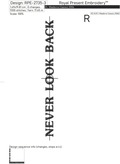 NEVER LOOK BACK lettering machine embroidery design - 3 sizes