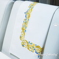 Narrow Border Gold and blue - 7 sizes