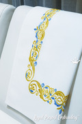 Narrow Border Gold and blue - 7 sizes