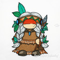 Native American Girl Gnome Machine Embroidery Design - 4 sizes