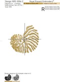 Nautilus shell machine embroidery design - 2 sizes